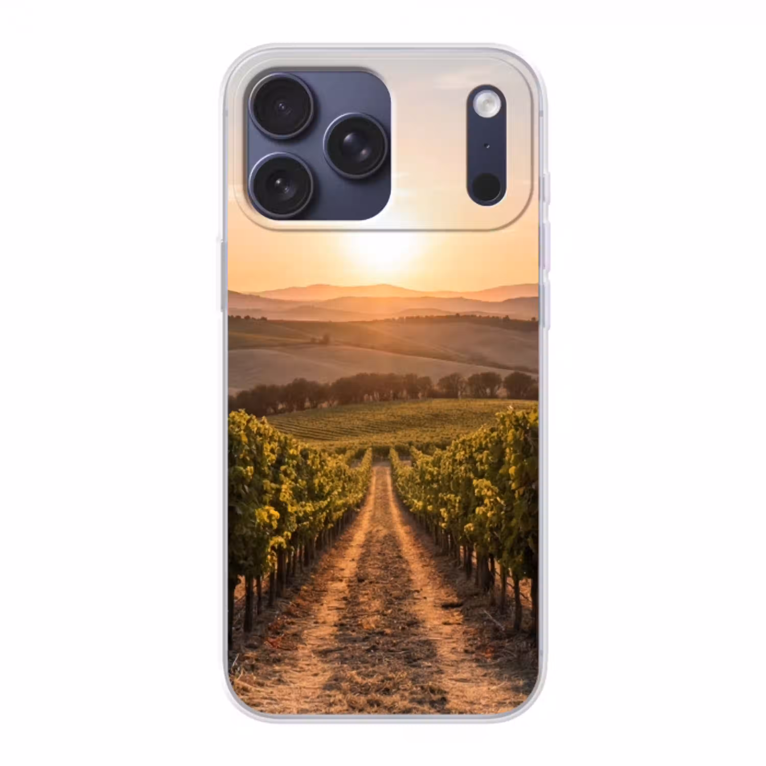 Wijngaard - Zonsondergang - Landschap Telefoonhoesje iPhone 17 Pro Max klein -3d