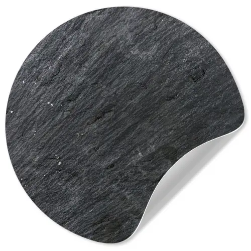 Natuursteen - Industrieel - Leisteen - Structuur - Grijs Wandcirkel behangsticker klein -3d