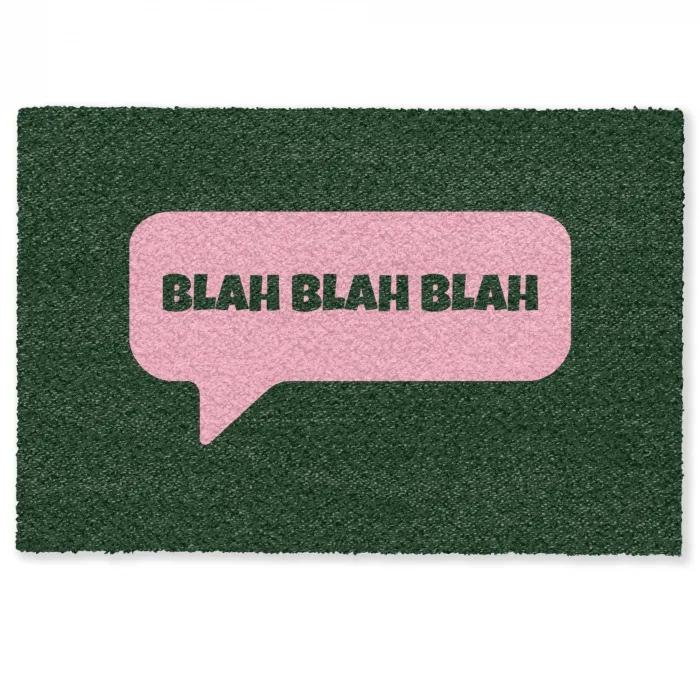 Tekstwolk - BLAH BLAH BLAH - Roze Deurmat klein -zkaufland3d