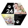 Familieportret met pootafdrukken zwart - Klassiek Naambord Hexagon klein -3d