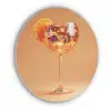 Drank - Oranje - Glitter - Disco Akoestische PET Vilt - Rond klein -3d