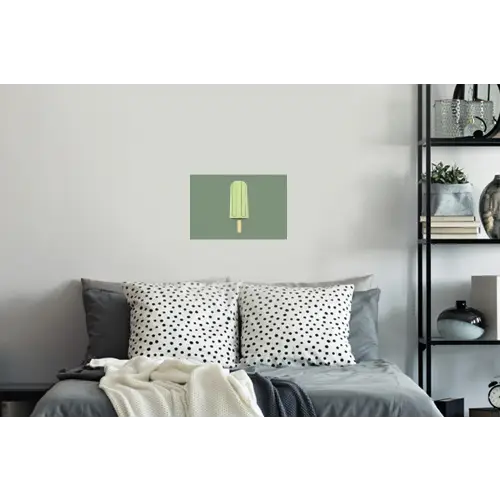 Groen - Waterijsje - Stokje - Illustratie Muursticker klein -slaapkamer
