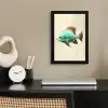 Schubben - Vis - Mint - Minimalistisch fotolijst zwart zonder passe partout klein -sfeer1