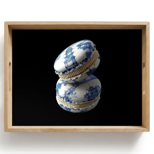 Eten - Macarons - Delfts blauw - Koekjes Dienblad Rechthoek middel -z3d_shopping