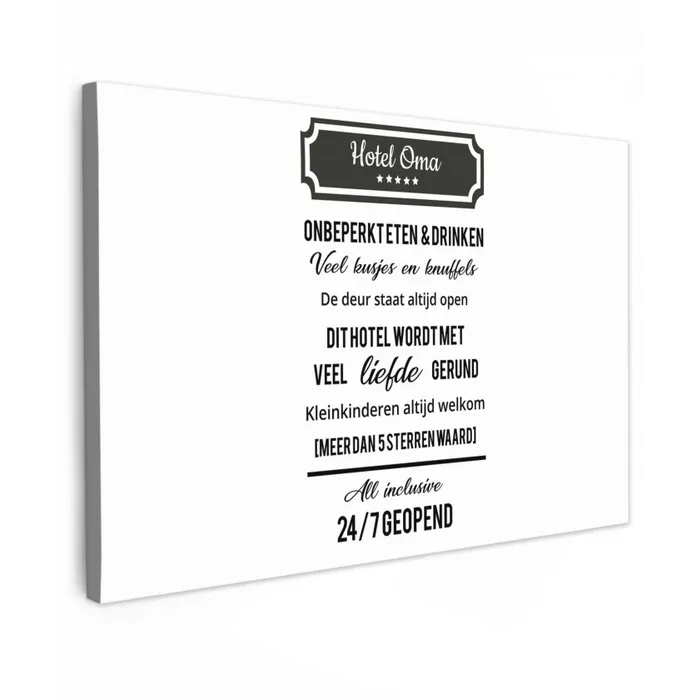 Hotel oma - Spreuken - Oma - Quotes canvas 2cm klein -z3d