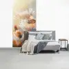 Vlinder - Bloem - Oranje fotobehang vinyl groot -slaapkamer