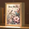 Vogels - Bloemen - Roze - Pastel Light Box met kabel (Kinderlampje) klein -zzz_3d_website