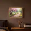 Watercolor - Natuur - Bomen - Kunst - Bloemen Light Box met batterij (Wandlamp) middel -sfeer4