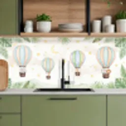 Aquarel - Luchtballonnen - Pastel keuken achterwand 2 middel -sfeer3