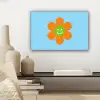 Bloem - Smiley - Kleurrijk canvas 2cm klein -sfeer6