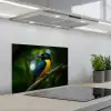 Vogel - Tak - Geel - Bladeren keuken achterwand spatscherm klein -3d_schuin