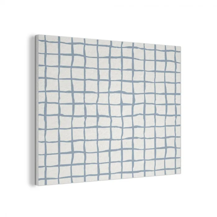 Patroon - Raster - Blauw - Grijs PET vilt klein 837 -3d