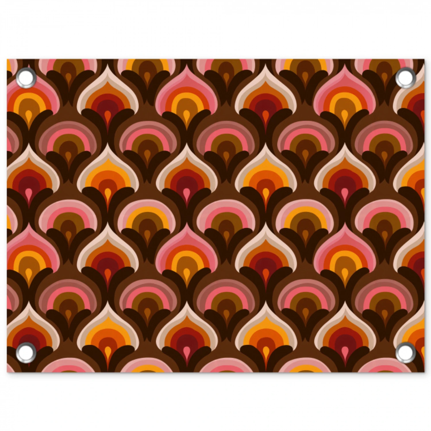 Patroon - Retro - Kleurrijk tuinposter los doek klein 239 -3d