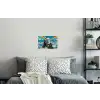 Vrouw - Bril - Regenboog - Wolken Muursticker klein -slaapkamer