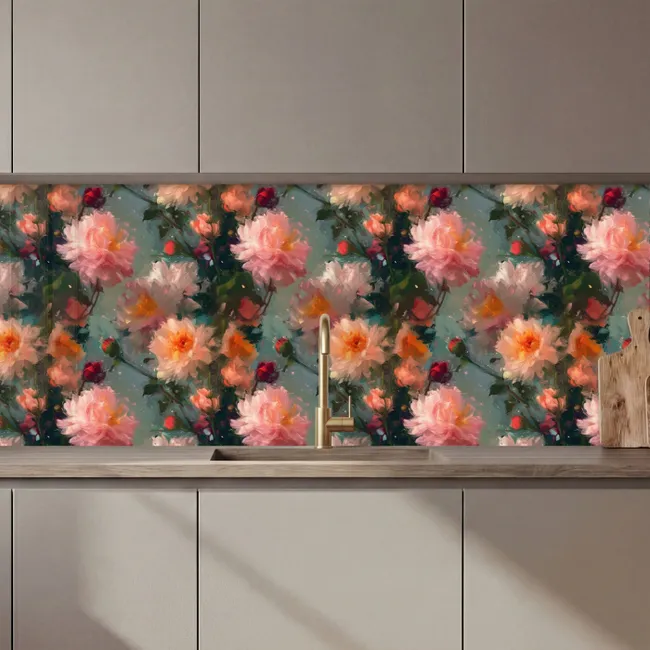Kitchen splashback - Dahlia - Flowers - Pattern