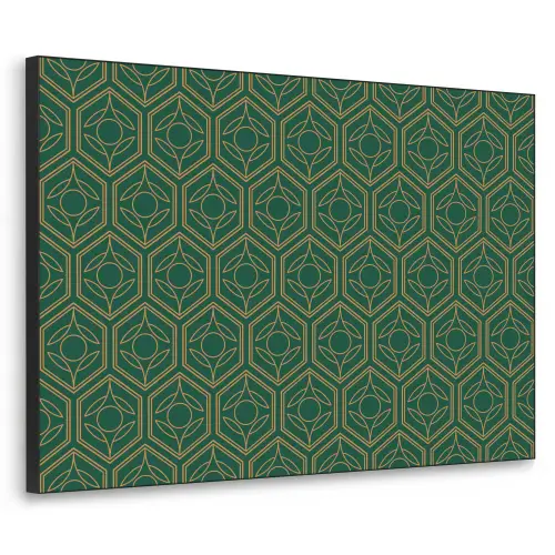 Geometrisch - Patroon - Groen Textielframe zwart klein 947 -3d