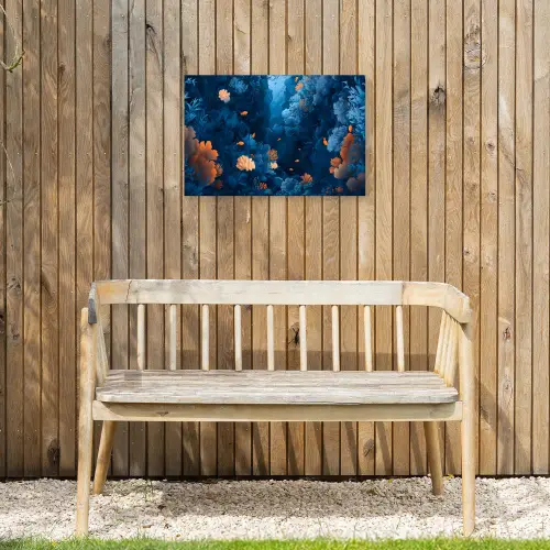 Koraalrif - Vissen - Oceaan - Blauw Tuinposter op houten frame 2 cm dik klein -sfeer4