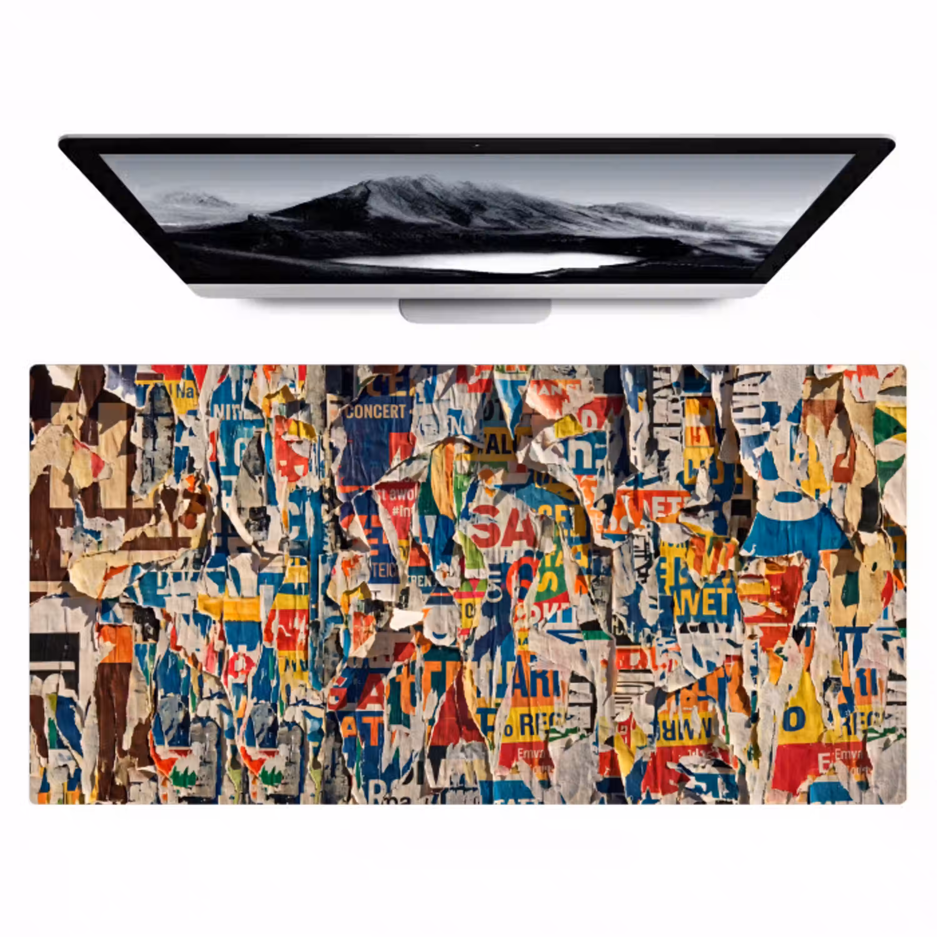 Abstract - Gelaagd papier - Urban - Modern - Kleurrijk Muismat XXL klein -zzz3d