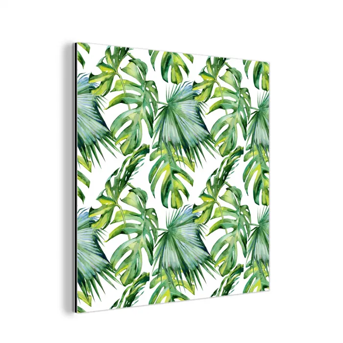 Bohemian - Bladeren - Bloemen - Tropisch aluminium wit klein -3d