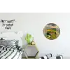Doorkijk - Toscane - Uitzicht - Landschap - Zomer Wandcirkel aluminium klein -kinderkamer