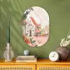 Bloemen - Huizen - Dorp Wandcirkel Ovaal Forex klein -sfeer2