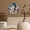 Goud - Blauw - Marmer Wandcirkel kunststof plaat 5mm dik klein -sfeer1