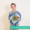 Dino - Bladeren - Grafisch - Groen Kinderrugzak - Blauw middel -sfeer1_NL