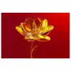 Bloem - Goud - Glazen poster papier klein -3d