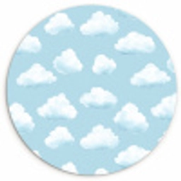 Wolken - Illustratie - Blauw Wandcirkel kunststof plaat 5mm dik klein 188 -3d