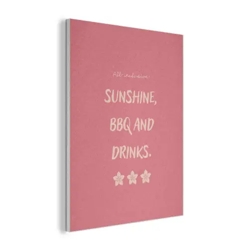 BBQ - Quote - Roze - Zomer PET vilt klein -3d