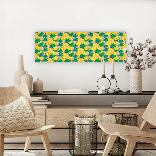 Ananas - Geel - Groen - Tropisch canvas 2cm klein 828 -sfeer6