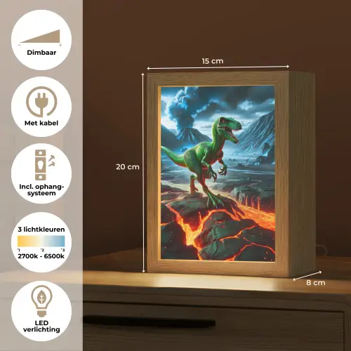Dino - Lava - Groen - Jongens Light Box met kabel klein -USP_NL