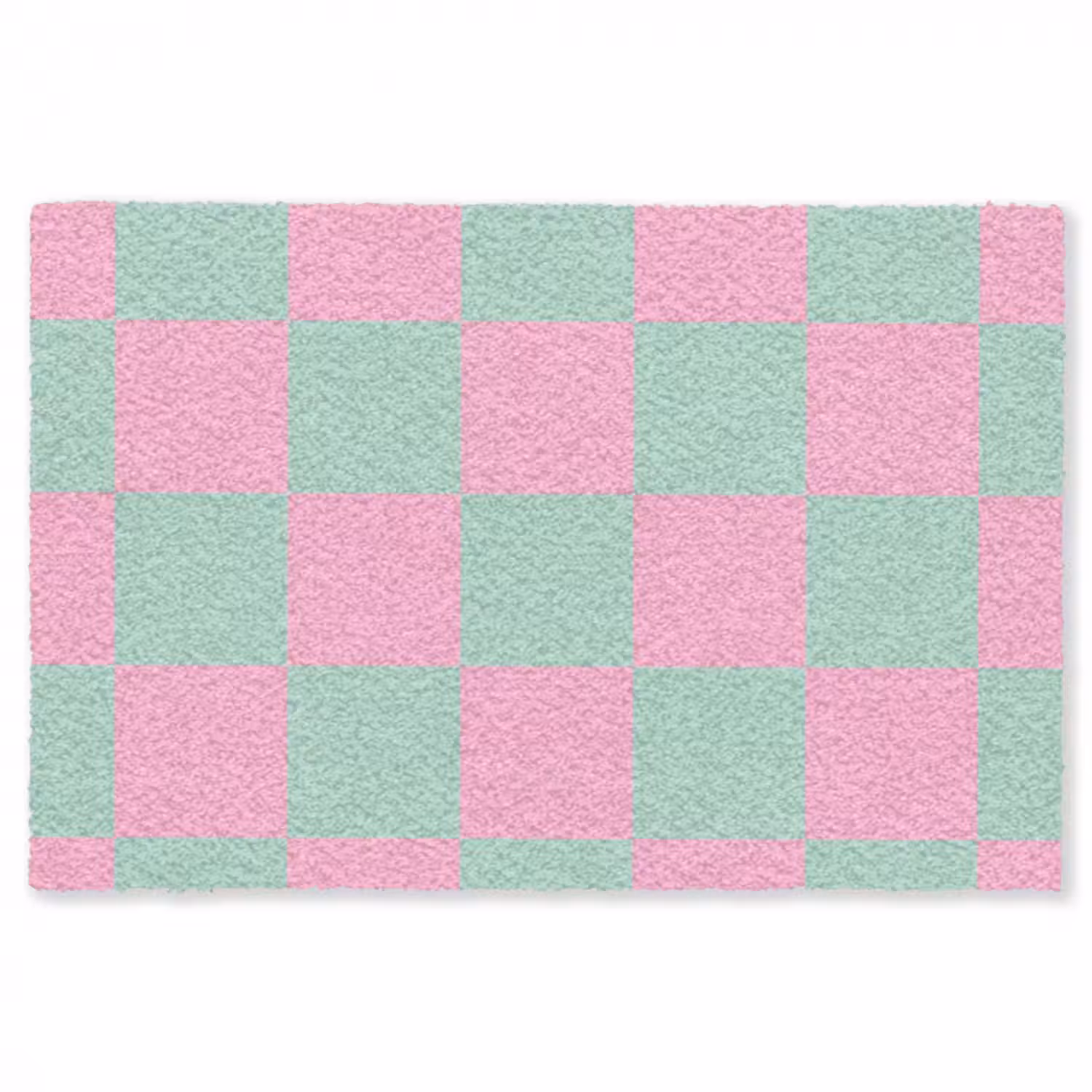 Fußmatte - Schachbrettmuster - Grün - Rosa - Würfel