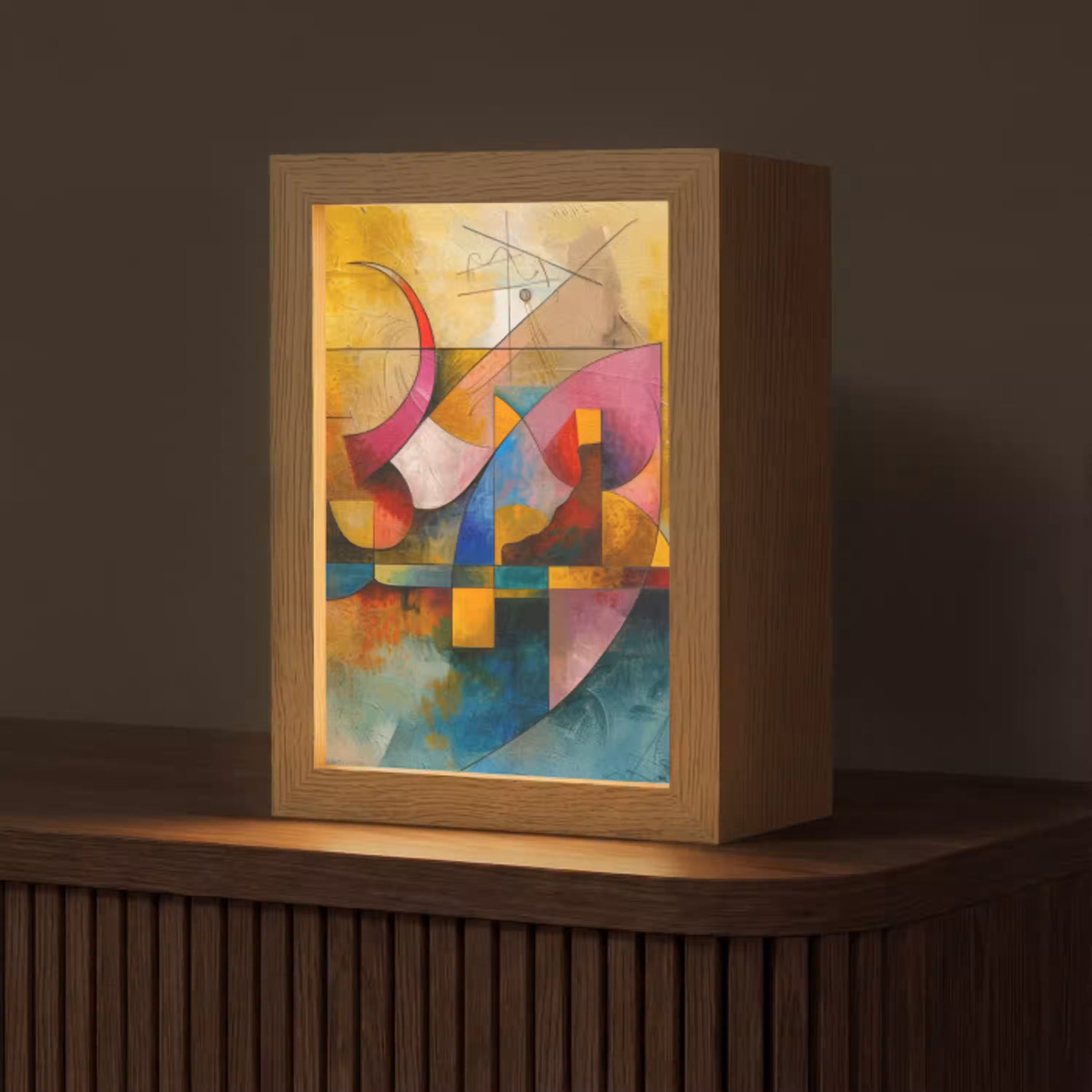 Kunst - Abstract - Aesthetic - Kleurrijk - Art Light Box met kabel (Tafellamp) klein -z3d_website