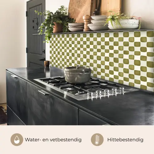 Schaak - Patroon - Groen keuken achterwand 2 middel 871 -usp_NL