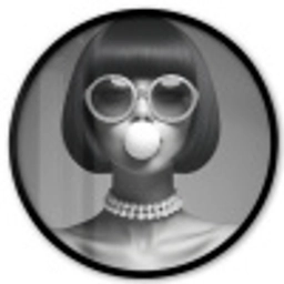 Vrouw - Zwart Wit - Ketting - Zonnebril Fotolijst rond zonder passe partout klein -3d
