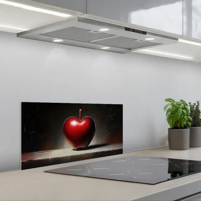 Apple - Hart - Rood keuken achterwand spatscherm klein -3d_schuin