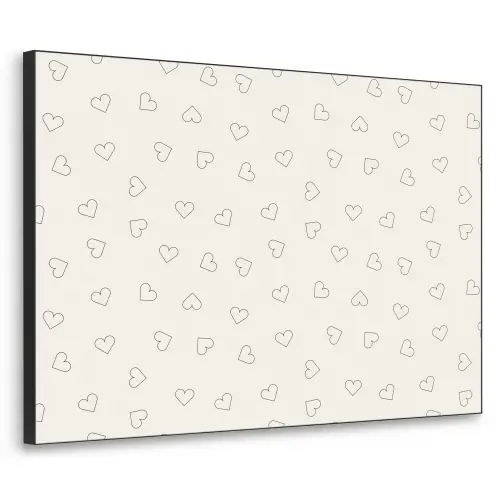 Valentijn - Hart - Wit - Zwart Textielframe zwart klein 947 -3d