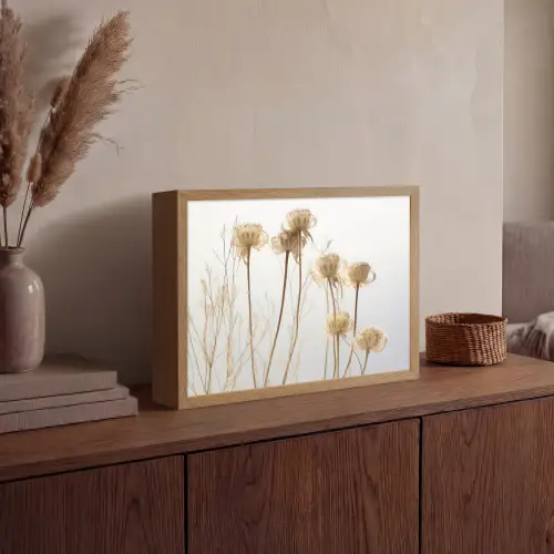 Droogbloemen - Natuur - Botanisch Light Box met batterij (Wandlamp) middel -sfeer2