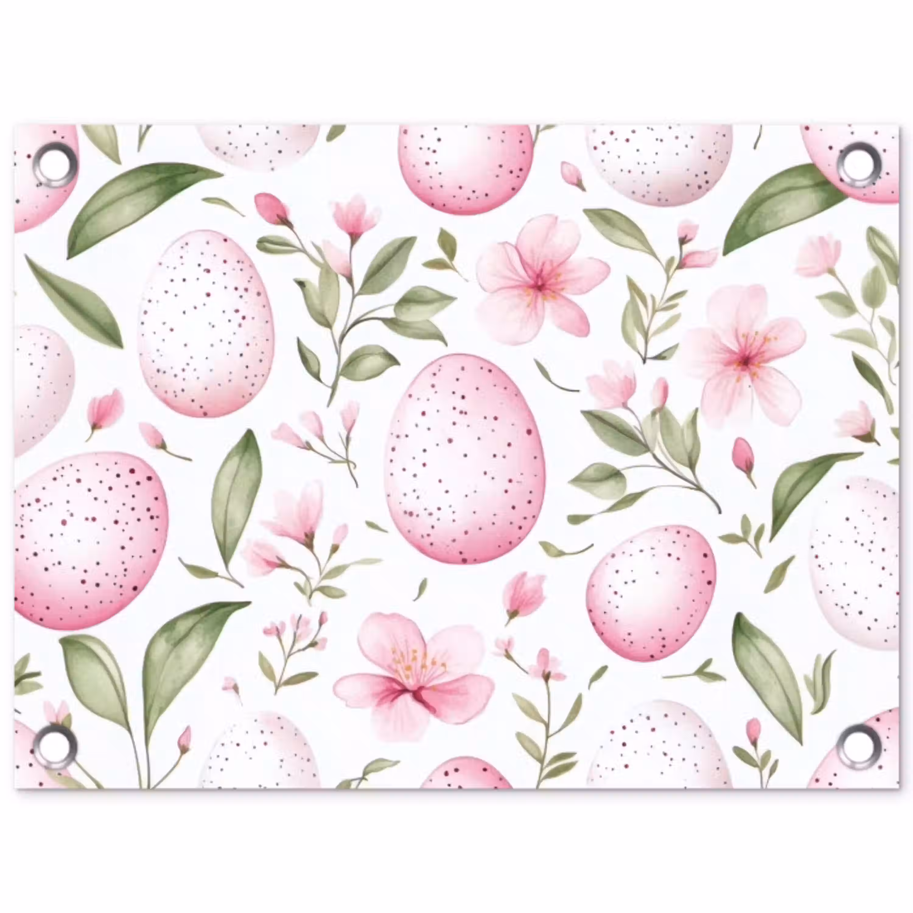 Patroon - Eieren - Roze - Pasen tuinposter los doek klein -3d