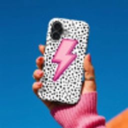 Bliksem - Roze - Stippen Toughcase MagSafe Apple iPhone 17 klein -Sfeer1V