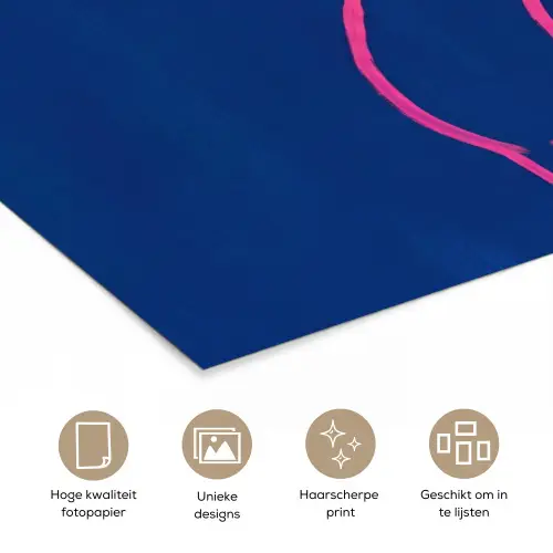 Brutaal - Grappig - Blauw poster papier klein -closeup_NL