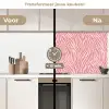 Zebra - Print - Roze keuken achterwand 2 middel 871 -voor-na2_NL