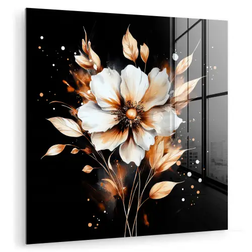 Bloem - Verf - Goud - Graffiti - Modern plexiglas 5mm klein -zzzproduct_nieuw