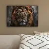 Leeuw - Dieren - Portret - Zwart - Luxe canvas 2cm klein -sfeer3