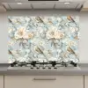 Botanisch - Zangvogel - Blauw keuken achterwand spatscherm klein 900 -3d_website