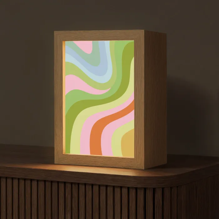 Lijnen - Pasteltinten - Golvend Light Box met kabel (Tafellamp) klein -z3d_website