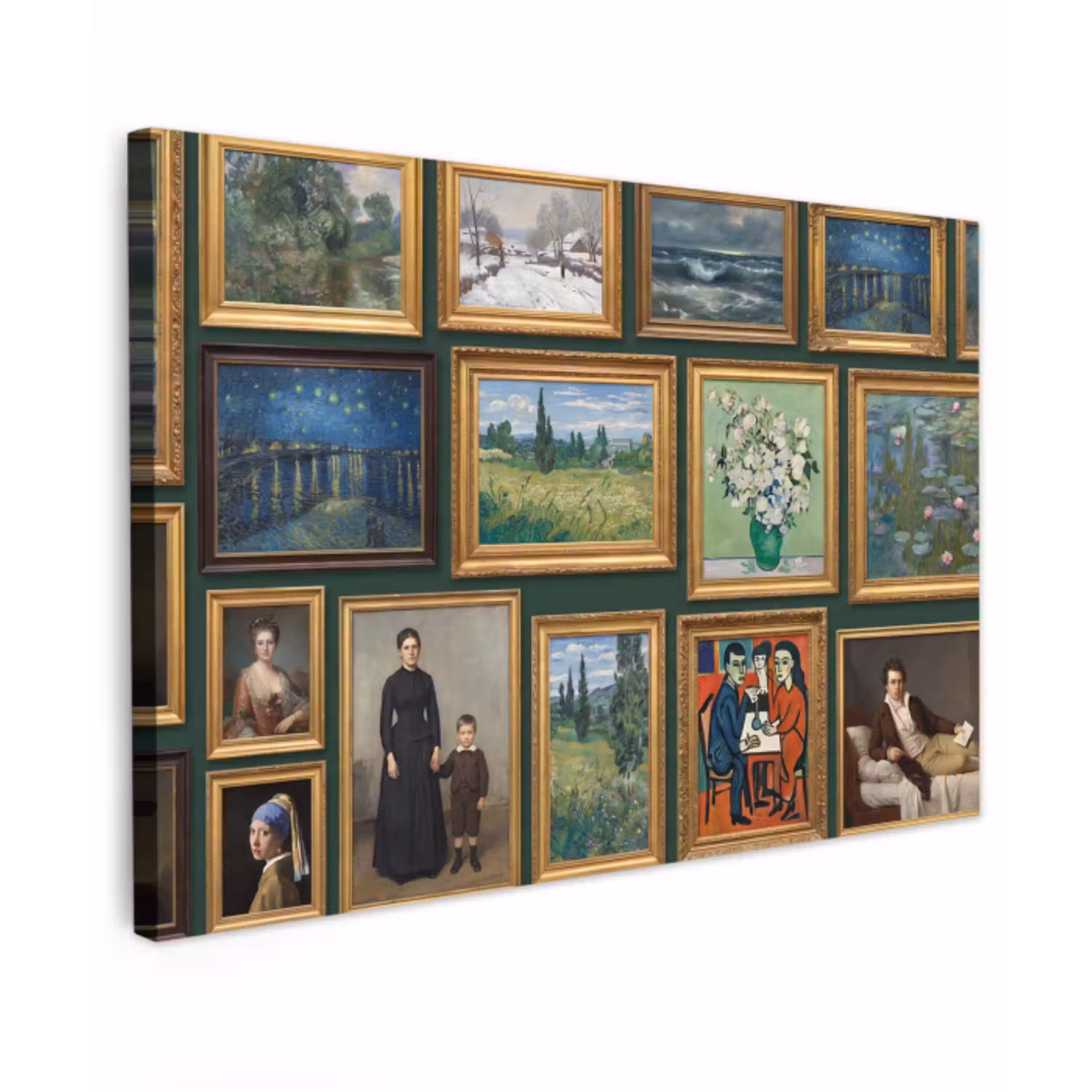 Kunst - Schilderijen - Collectie - Klassiek - Groen Tuinposter op houten frame 2 cm dik klein -3d