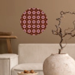 Geometrisch - Sierlijk - Bruin Wandcirkel behangsticker klein 186 -sfeer1