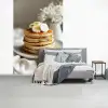 Pannenkoeken - Banaan - Siroop - Wit - Beige fotobehang vinyl groot -slaapkamer